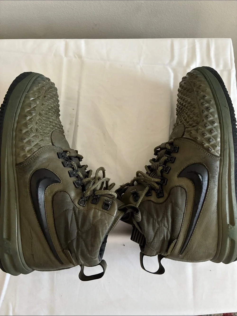 Nike Lunar Force 1 Duckboot ‘17 AF1 Medium Olive Winter Boots Men’s Size 12